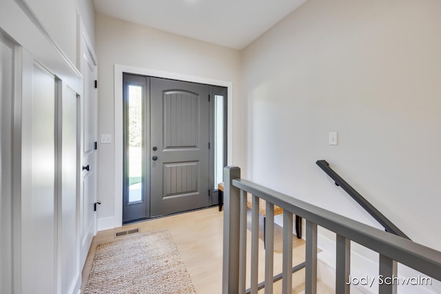 foyer featuring light hardwood / wood-style floors