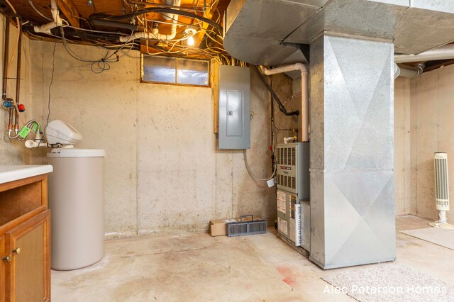 basement featuring electric panel