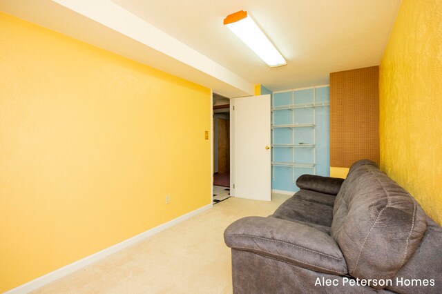 living room featuring carpet