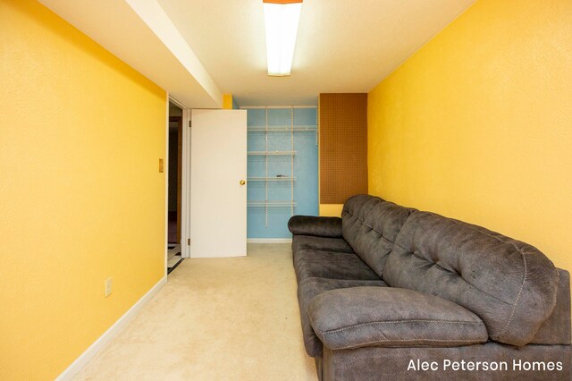 living room featuring carpet