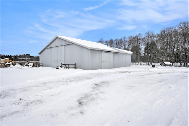 view of snow covered structure