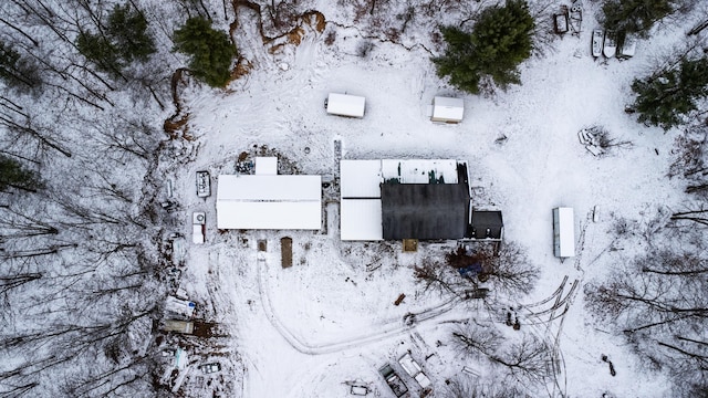 view of snowy aerial view