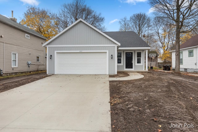 view of front of home with a garage