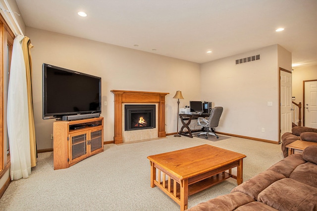 view of carpeted living room