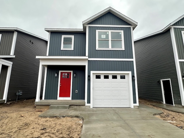 view of front of home featuring a garage