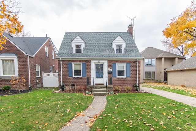 view of front of property featuring a front yard