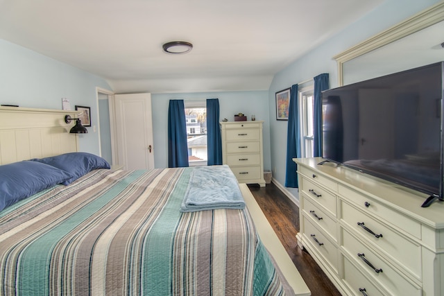 bedroom featuring dark hardwood / wood-style floors