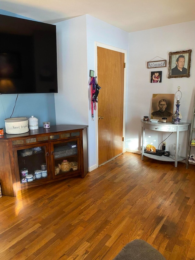 interior space with hardwood / wood-style flooring