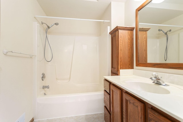 bathroom with shower / bathing tub combination and vanity