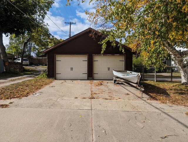 view of garage