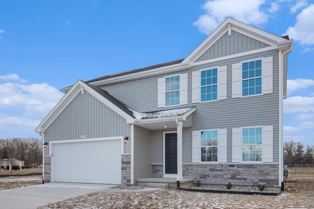 craftsman-style home featuring a garage