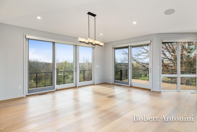 interior space with light hardwood / wood-style flooring