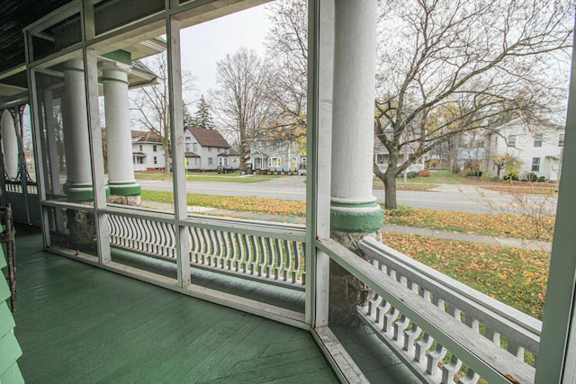 view of unfurnished sunroom