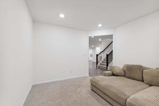 living room with carpet flooring