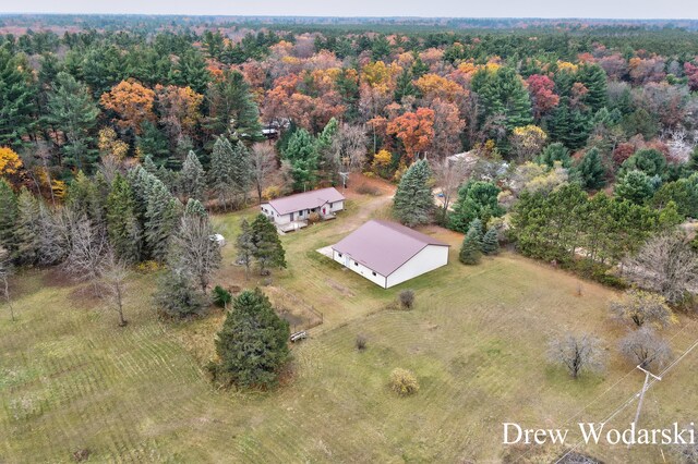 bird's eye view with a rural view