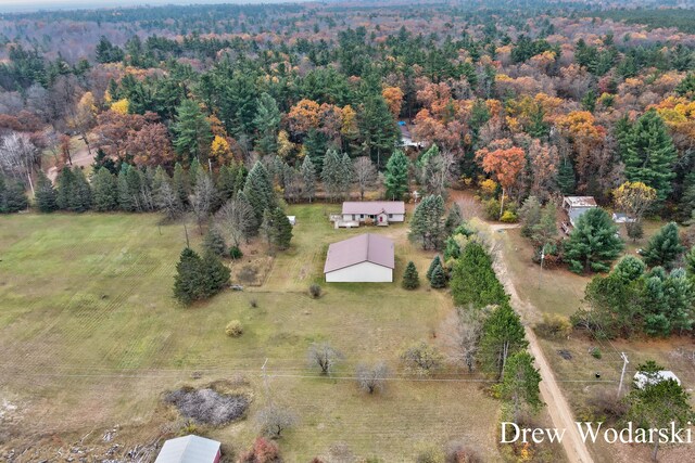 bird's eye view featuring a rural view