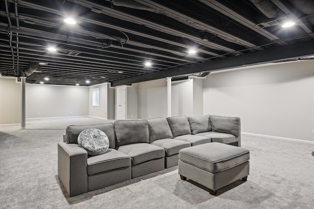 living room featuring carpet flooring