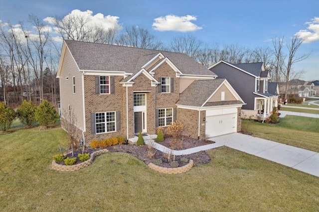 view of property with a front lawn