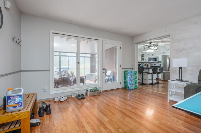 interior space featuring light hardwood / wood-style floors