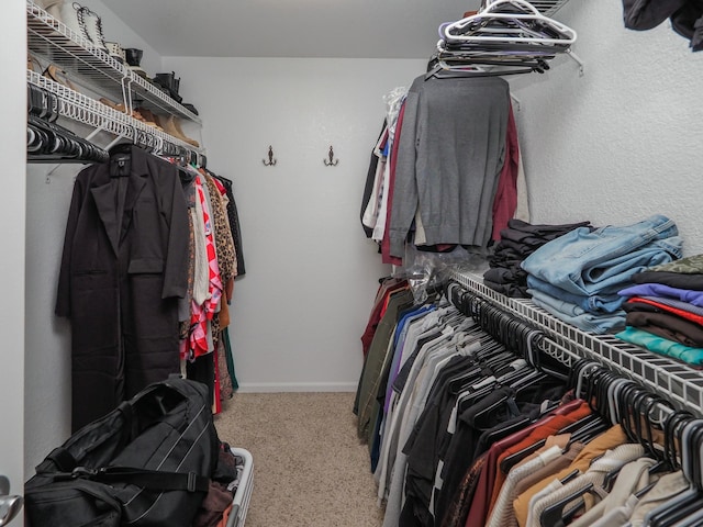 spacious closet with carpet floors