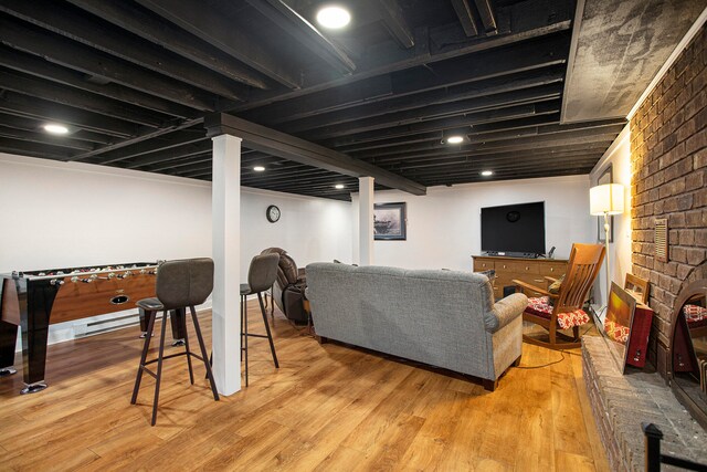 living room featuring hardwood / wood-style floors