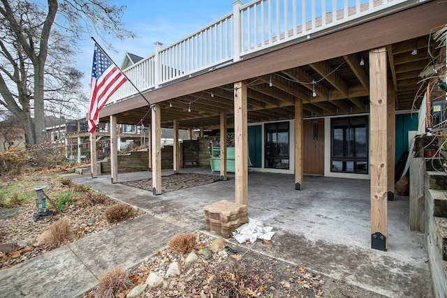 view of patio / terrace featuring a wooden deck