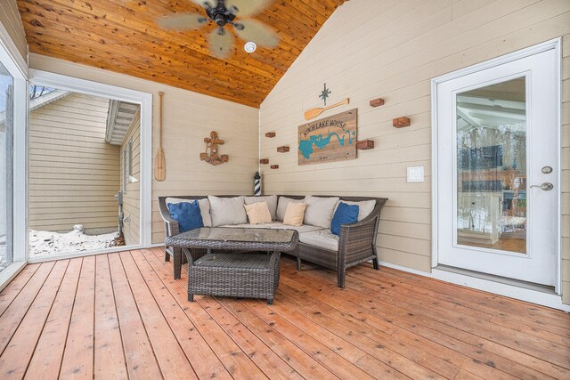 exterior space with an outdoor living space