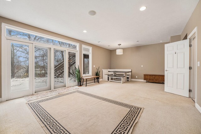 interior space with carpet flooring