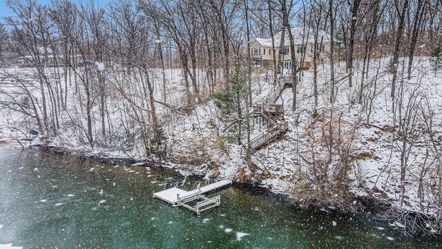 view of snowy aerial view