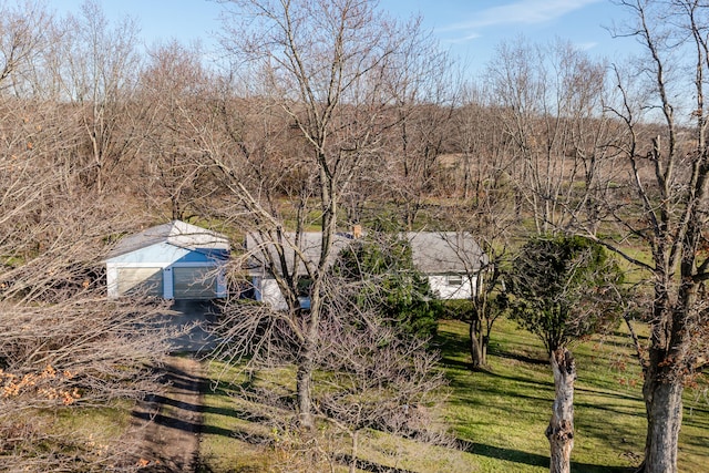 drone / aerial view with a rural view