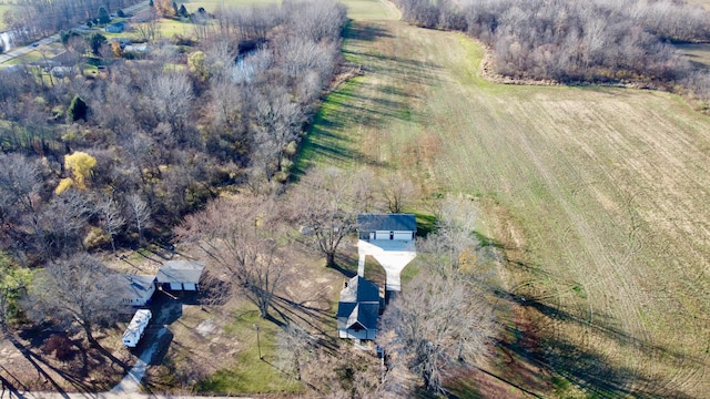 bird's eye view with a rural view