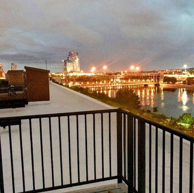 balcony with a water view