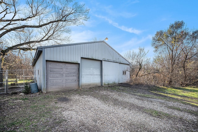 view of garage