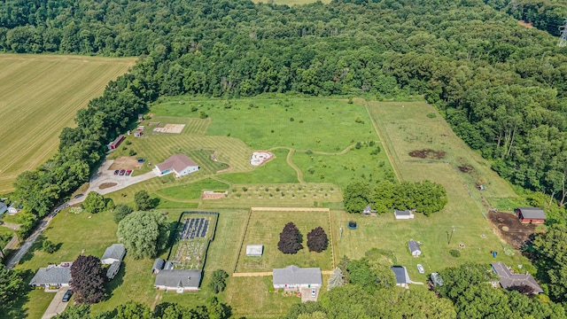 drone / aerial view featuring a rural view