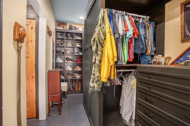 view of walk in closet