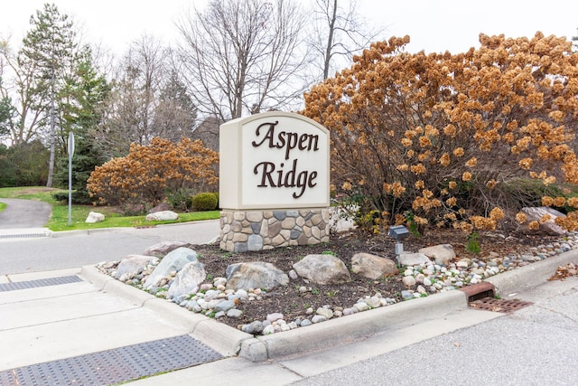 view of community sign