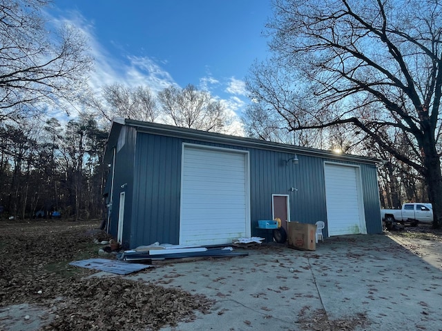 view of garage