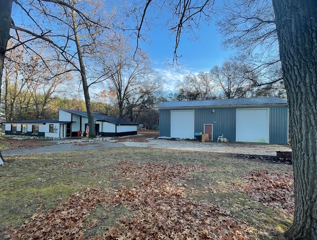 exterior space featuring a garage