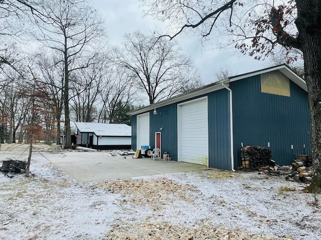 exterior space featuring a garage