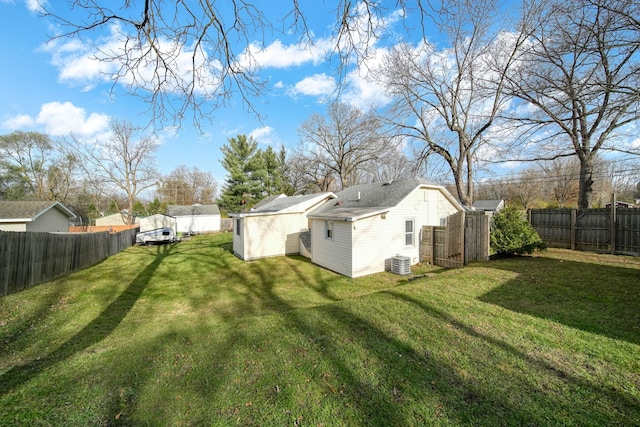 view of yard with central AC