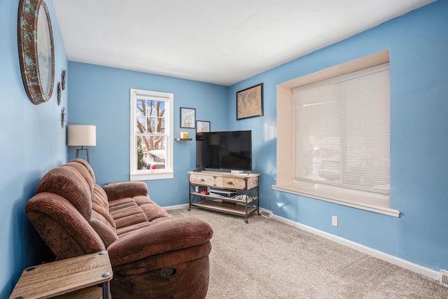 view of carpeted living room