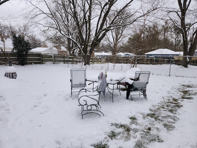 view of snowy yard