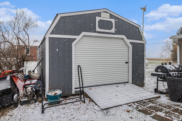 view of snow covered structure