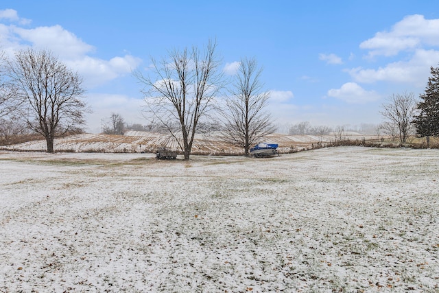 view of yard featuring a rural view