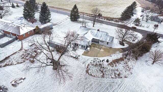 view of snowy aerial view