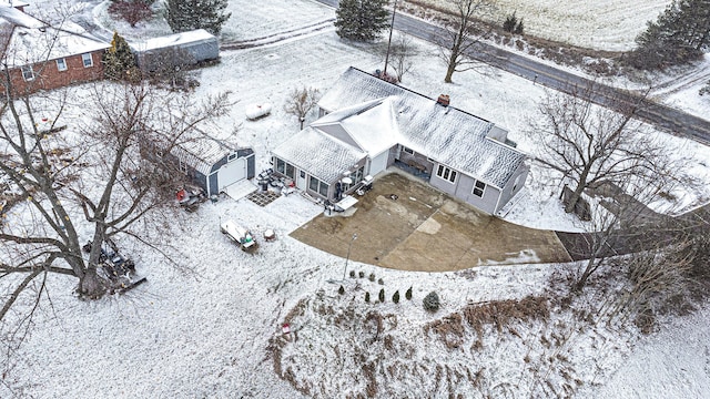 view of snowy aerial view