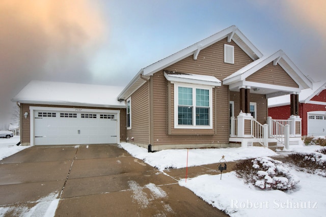 view of front of house with a garage