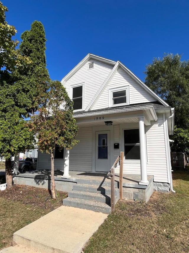 view of front of home with a porch