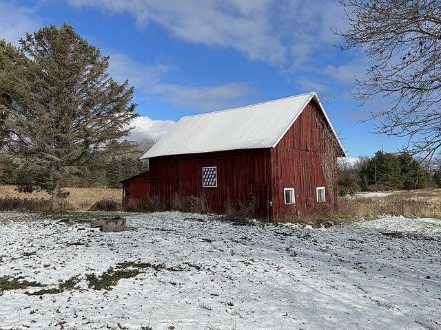 view of snow covered structure