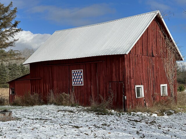 view of snow covered structure